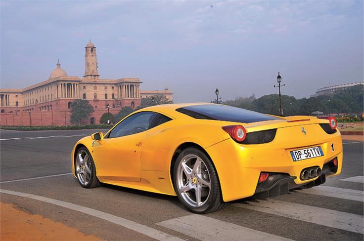 The stunning 458 Italia maybe an unlikely mode of transport for the Italian high commission visiting the Rashtrapati Bhavan, but wouldnt that be a cool sight to watch?